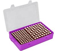 Xuerdon Battery Storage Organizer Case, Battery Vault Box Holder Container for 134pcs AA AAA Batteries, Garage Organization Carrying Bag Fits Home Kitchen Warehouse (Batteries Not Include) (Purple)