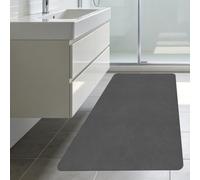 XUEXIAOH Absorbent Bathroom Mat 40 x 82 cm Highly Absorbent Nonslip Super Quick Drying Bathroom Floor Mat Easy Care for Shower, Bathtub, Toilet and Guest, Dark Grey