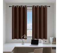 XUEXIAOH Pencil Pleat Curtains 164 x 186 cm Super Soft Texture Eyelet Eyelet Curtains for Children for Window Treatment Living Room/Kitchen, Brown