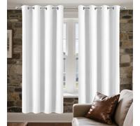 XUEXIAOH Thermal Blackout Curtains 208 x 180 cm Thermal Insulated Material Waterproof Curtains Extra Long for Living Room Bedroom Windows Nursery, White
