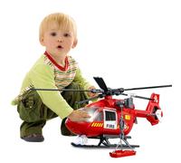 XUEXUE Big Large Helicopter Toy for Boys 2 3 4 5 6 7 - Police Rescue Copter with Crane, Lights & Sounds, Cargo Basket Included