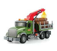 XUEXUE Kids Toys for Boys Ages 3-7, 15" Large Timber Truck with Loading Crane and 6 Trunks, Birthday Gifts for Boys, Toddlers, and Children