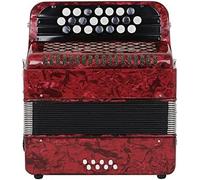 Professional Accordion, 22 Key 8 Bass Piano Button Accordion Musical Instrument, Solid Wood Piano Accordion, For Beginners Students With Storage Bag,Red,Serene16