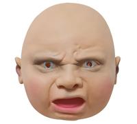 XUEYEGONGJI Baby Mask Creepy and Hilarious Halloween Latex Mask for Adult, Kids with Breathable Hole Full Head Mad Anger Crying Baby, Realistic