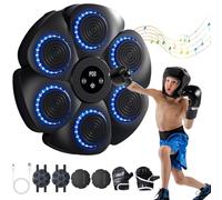 XUEYEGONGJI Boxing Music Workout Machine Smart Music Boxing Machine, 9 Modes＆18 Speed Music Punching Machine with RGB Light, Wall Mounted Boxing Music Workout Machine with Gloves,