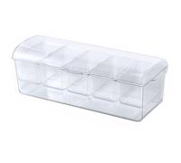 XUEYEGONGJI Chilled Condiment Server, Ice Chilled Condiment Caddy, Condiment Tray with 5 Compartment, Chilled Condiment Server Tray, Serving Tray Platter, Transparent Condiment Caddy for Bar Party