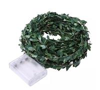 XUEYEGONGJI Christmas Garland with Lights 196.85 Inch Xmas Lighted Garland with 50 LED Artificial Green Leaf Vine with Fairy String Lights for Decor, lighted christmas