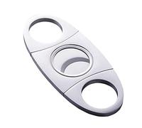 XUEYEGONGJI Cigar Cutter Cigar Cutter Multi Function Stainless Steel Cigar Scissors Portable Cigar Guillotine Double Blade Oval Scissors Design Cigar Cutter for Home Office