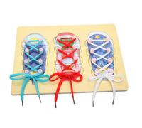 XUEYEGONGJI Creative Shoelaces Toys Toddler Wooden Educational Toys Education Toy for Learning Tying Shoes 1 Set, practice shoe lace tying board educational toy teaching life skills