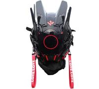 XUEYEGONGJI Cyberpunk Mask Cyberpunk Helmet LED Light Visible Cyberpunk Mask Futuristic Sci-fi Techwear Anti Fog Cyber Punk Mask One Size Fits Most for Music Festival, Cosplay, Halloween, Party