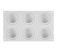 XUEYEGONGJI Dessert Molds Cinnamon Roll Silicone Mould 6 Cavity Silicone Moulds for Baking Heat Resistant and Microwave Safe Non-Stick Dessert Molds for Cake Soap Pudding Chocolate Making