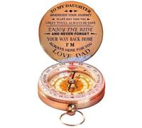 XUEYEGONGJI Enjoy the Ride Compass for Daughter from Dad Vintage Outdoor Adventure Ride Navigation Compass Personalised Antique Compass Gift for Daughter Birthday Graduation Dad To Daughter