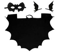 XUEYEGONGJI Halloween Costumes 4Pcs Bat Costume Kids Includes Black Cape, Bat Eye Mask, Unisex Vampire Costume, Black Cape 120