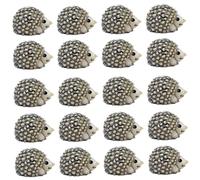XUEYEGONGJI Hedgehog Ornament 20Pcs Cute Realistic Mini Hedgehog Resin Figurine 0.7x0.4in Miniature Decorative Toy for Gardening Microlandscape, YellowHedgehog Toy