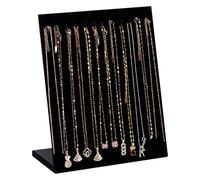 XUEYEGONGJI Necklace Display Stand for Selling Velvet Jewelry Necklace Display Stackable with 12 Hooks for Women and Girl L-shaped 10x8x4 Necklace Display