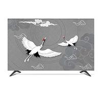 XUEZHEN Tv Cover 19" - 80" 22 inch 75 Screen TV PC Cover Decorative Hood Curtain Landscape Crane Moon Waterproof Gray Green Blu(Like the picture,47")