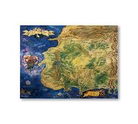 XuFan The Wheel of Time Map Poster Prints The Westlands Map Wall Art Canvas Painting The Eye of the World Map Print Home Decoration 40x50cm No Frame