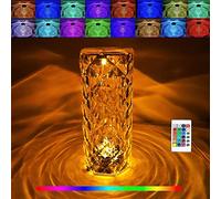 Xugenxes Rose Crystal Touch Lamp,RGB Touching Control Diamond Table Lamp,16 Color Changing Romantic Rose Bedside Acrylic Led Crystal Table Lamps for Bedroom Living Room, Kids Room, College Dorm