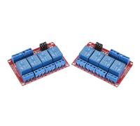XUGERIP 2 PCS 5V 4 Channel Relay Module with Optocoupler Isolation, Relay Board with High/Low Level Trigger Jumper, 250V/10A AC or 30V/10A DC Load, Fault-Tolerant Design