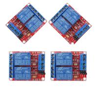 XUGERIP 4 PCS 12V 2 Channel Relay Module with Optocoupler Isolation, Relay Board with High/Low Level Trigger Jumper, 250V/10A AC or 30V/10A DC Load, Fault-Tolerant Design