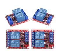 XUGERIP 4 PCS 24V 2 Channel Relay Module with Optocoupler Isolation, Relay Board with High/Low Level Trigger Jumper, 250V/10A AC or 30V/10A DC Load, Fault-Tolerant Design