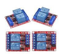 XUGERIP 4 PCS 5V 2 Channel Relay Module with Optocoupler Isolation, Relay Board with High/Low Level Trigger Jumper, 250V/10A AC or 30V/10A DC Load, Fault-Tolerant Design