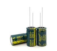 XUGERIP 5 PCS 200V 220UF Electrolytic Capacitor, High Frequency Aluminum Electrolytic Capacitors for Refrigerator, TV, LCD Monitor