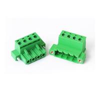 XUGERIP 5 Set 4 Pin 5.08mm Pitch Pluggable Terminal Block with Screw Locking Flange, Male Plug and Female Socket Phoenix Type Connector - 300V 15A AWG24-12