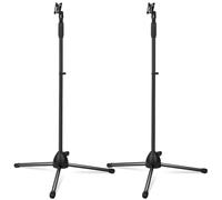 Xuhal 2 Pack Adjustable Height Microphone Tripod Stand Microphone Stand Adjustable Karaoke Mic Holder Speech Universal Floor Standing for Singing Live Stream Stage, Total Height 60"