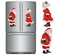 Xuhal 2 Pcs Kissing Santa and Mrs. Claus Refrigerator Magnet Mistle Mr. and Mrs. Claus Christmas Magnet Fridge Decals for Xmas Car Garage Metal Door Cabinet Refrigerator Decor