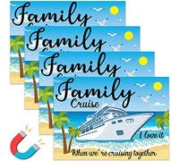 Xuhal 4 Pcs Large Family Cruise Door Magnets 10'' x 7'' Sea Navigation Cruise Door Decoration Magnet Sticker Ship Car Summer Beach Nautical Magnetic Sticker for Cabin Refrigerator Carnival Party