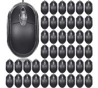 Xuhal 50 Pcs Black Wired USB Computer Mouse Bulk, 1000 DPI 3 Button Corded Gaming Mouse for Office Home Optical Mouse Plug in Mouse Compatible with MacBook PC Desktop Laptop