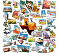 Xuhal 50 Pcs US Map Fridge Magnets States Car Magnets States Map Magnetic Car Decoration USA Souvenirs Magnet Sticker for Refrigerator Travel Souvenirs Gift