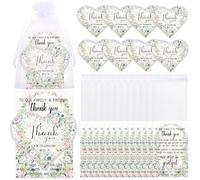 Xuhal 50 Sets Wedding Favors for Guest Bulk Floral Wedding Magnets Thank You Gifts Heart Shaped Magnet Party Favors with Cards Organza Bag for Engagement Bridal Shower Spring Souvenirs Keepsakes