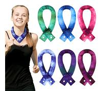 Xuhal 6 Pieces Cooling Neck Wraps Cooling Bandana Neck Cooler Ice Cooler Scarf for Women Summer Outdoor Sport Activity, Glitter Sky, about 36.6 x 2 inches