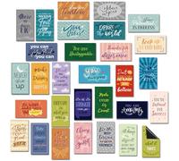 Xuhal 60 Pcs Inspirational Magnets Bulk Rectangle Positive Affirmation Magnets Decals Decorative Inspiring Quotes Fridge Magnetic Stickers for Adults Students Team Motivational Gifts (Classic)