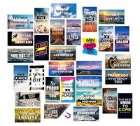 Xuhal 60 Pcs Inspirational Magnets Bulk Rectangle Positive Affirmation Magnets Decals Decorative Inspiring Quotes Fridge Magnetic Stickers for Adults Students Team Motivational Gifts (Natural)