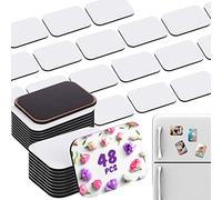 Xuhal 96 Pack Thick Sublimation Magnet Blanks Bulk Sublimation Blank Refrigerator Magnets with 48 Pcs Larger Square Blanks, 48 Pcs Fridge Magnets for Kitchen Microwave Oven Office DIY Decor 2.8 x 2 in