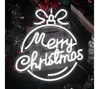 Xuhal Christmas Balls Neon Sign Christmas Neon Signs for Wall Table Decor | LED Sign USB Powered, Christmas Night Light Up, Acrylic Living Room Bedroom Cafe Bar Decor, Xmas Winter Holiday Party Favor