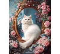 XUHEWA DIY Easy Cross Stitch Kits for Adults Fantasy cat and Flowers 11CT Beginners Embroidery Patterns for Wall Decor -40x50cm