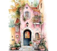 XUHEWA DIY Easy Cross Stitch Kits for Adults Tree and House 11CT Beginners Embroidery Patterns for Wall Decor -40x50cm