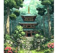 XUHEWA Printed Cross Stitch Kits for Adults Without Frame Temple Counted Embroidery Needlepoint Kits for Adults Wall Art Home Decoration -16x20 Inch