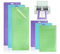 XUHN Cutting Mat for Cricut Joy, Pack of 6 - 5.5 x 14/5.5 x 8.5 Inch Light, Standard, Strong Grip PVC Mats - Blue, Purple, Green