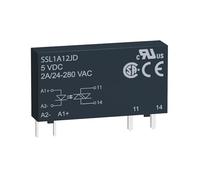 XUHXX 10pcs SSL1A12BDR Solid state relay, 2 A, random switching, input 15...30 V DC, output 24...280 V AC