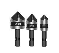 XUHXX High Speed Ti Countersink Drill Bit Set Chamfer 1/4"Hex Taper Hole Cutter Wood Metal Countersunk Bit Deburring Chamfering Tool