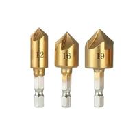XUHXX High Speed Ti Countersink Drill Bit Set Chamfer 1/4"Hex Taper Hole Cutter Wood Metal Countersunk Bit Deburring Chamfering Tool