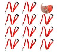 Xuigort 11 Pack Red Lanyards for Neck, Polyester Neck Holder Lanyard and Metal Lobster Clips, Pull Quick Release Design, Strap with Breakaway Ideal for Visitor Staff Student Doctors