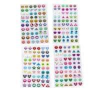 Xuigort 240pcs Sticker Glitter on Earrings, 3D Gems Sticker Kids Girls Sticke, Self - Adhesive Fun Fake Earrings Accessories, Craft Crystal Stickers for Baby Toddlers