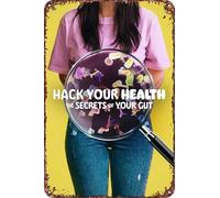 XUIGYA Hack Your Health: The Secrets of Your Gut Vintage Metal Tin Sign Movie Poster Wall Art Decor 8x12 Inch for Home Cafes Office Store Pubs Club Sign Gift