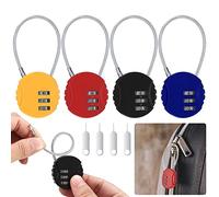 XUIIOSOOKP 4 Pcs Small Padlock Combination Padlocks 3 Digit Keyless | Combination padlock set of 4 Pcs, keyless resettable 3 digit padlocks with code for cabinets suitcases and security.